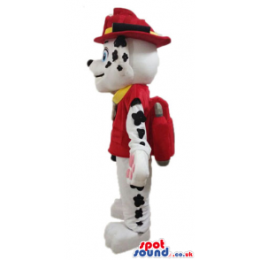 Dalmata dog dressed as a fireman - Custom Mascots