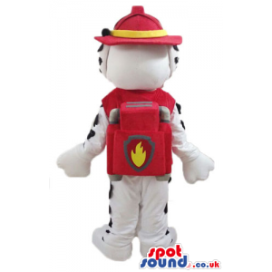 Dalmata dog dressed as a fireman - Custom Mascots