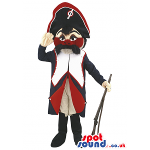 French Revolution Soldier Mascot With Garments And Shotgun -