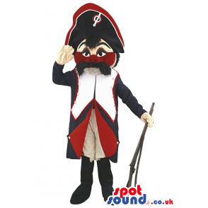 French Revolution Soldier Mascot With Garments And Shotgun -