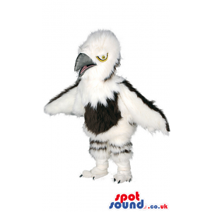 White And Black Bird Wildlife Mascot With Beak And Wings -