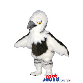 White And Black Bird Wildlife Mascot With Beak And Wings -