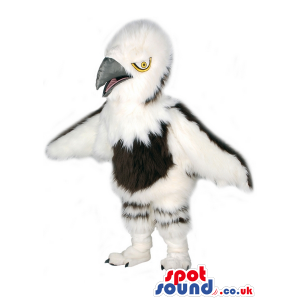 White And Black Bird Wildlife Mascot With Beak And Wings -