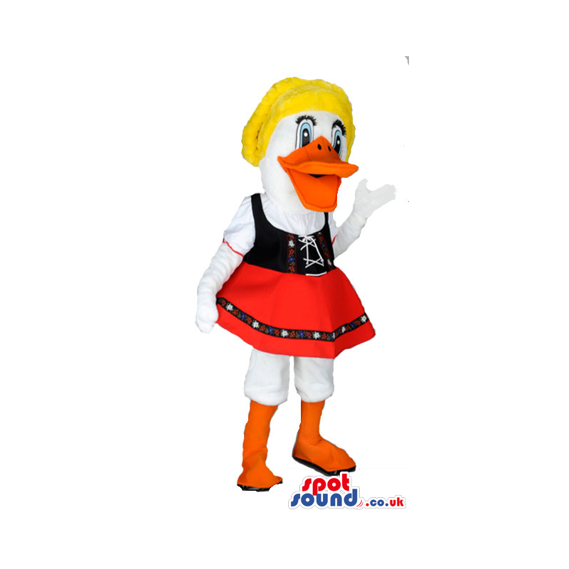 A Girl Duck In Typical Tirol Woman Gadgets And Garments -