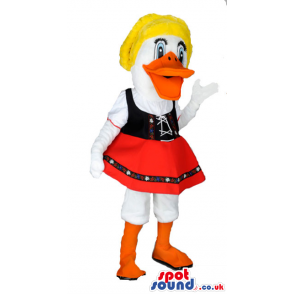 A Girl Duck In Typical Tirol Woman Gadgets And Garments -