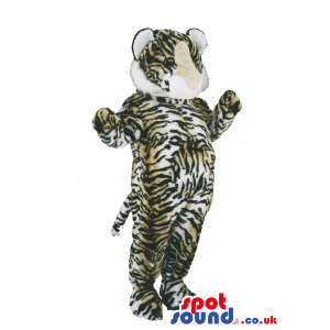 Tiger Animal Wildlife Mascot With Brown And Black Stripes -