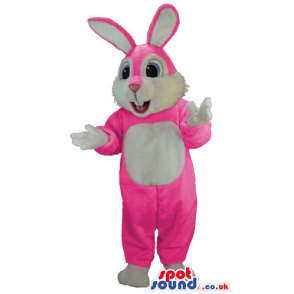 Blue And White Easter Bunny Animal Mascot With Big Ears -