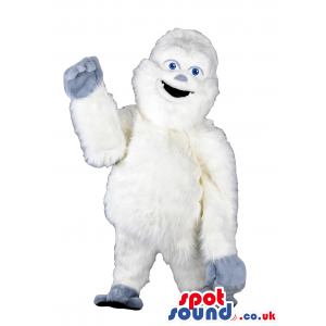 White Gorilla Animal Mascot With Funny Smile And Teeth - Custom