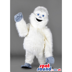 White Gorilla Animal Mascot With Funny Smile And Teeth - Custom