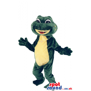 Green And Yellow Frog Animal Mascot With Red Tongue - Custom