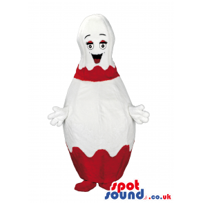 Customizable Red And White Funny Bowling Pin Mascot - Custom