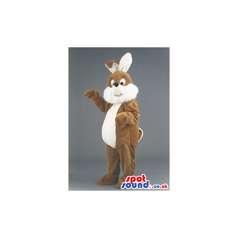 Brown Easter Rabbit Animal Mascot With Ears And Tail - Custom