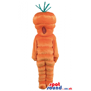 Plain Orange Carrot Vegetable Mascot With No Face - Custom