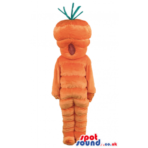 Plain Orange Carrot Vegetable Mascot With No Face - Custom