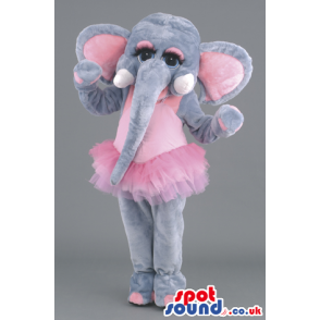 Ballet Dancer Elephant Animal Mascot With Long Trunk - Custom
