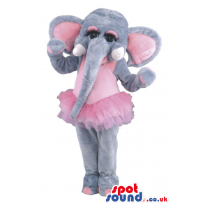 Ballet Dancer Elephant Animal Mascot With Long Trunk - Custom