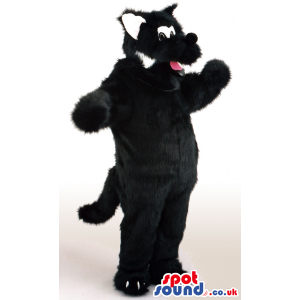 Customizable Hairy Black And White Cat Animal Mascot - Custom