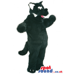 Customizable Hairy Black And White Cat Animal Mascot - Custom