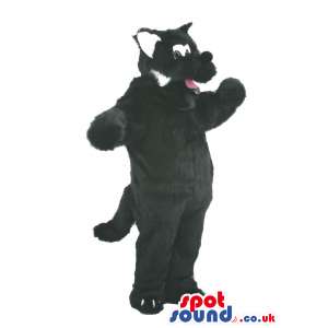 Customizable Hairy Black And White Cat Animal Mascot - Custom