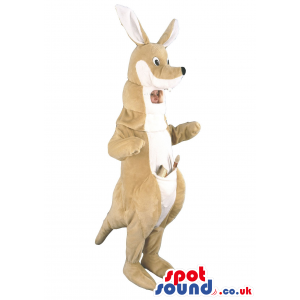 Kangaroo Animal Mascot With Long Ears And Useful Pocket -
