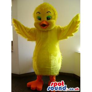 Tweedy bird mascot with his wings open and happy as always -