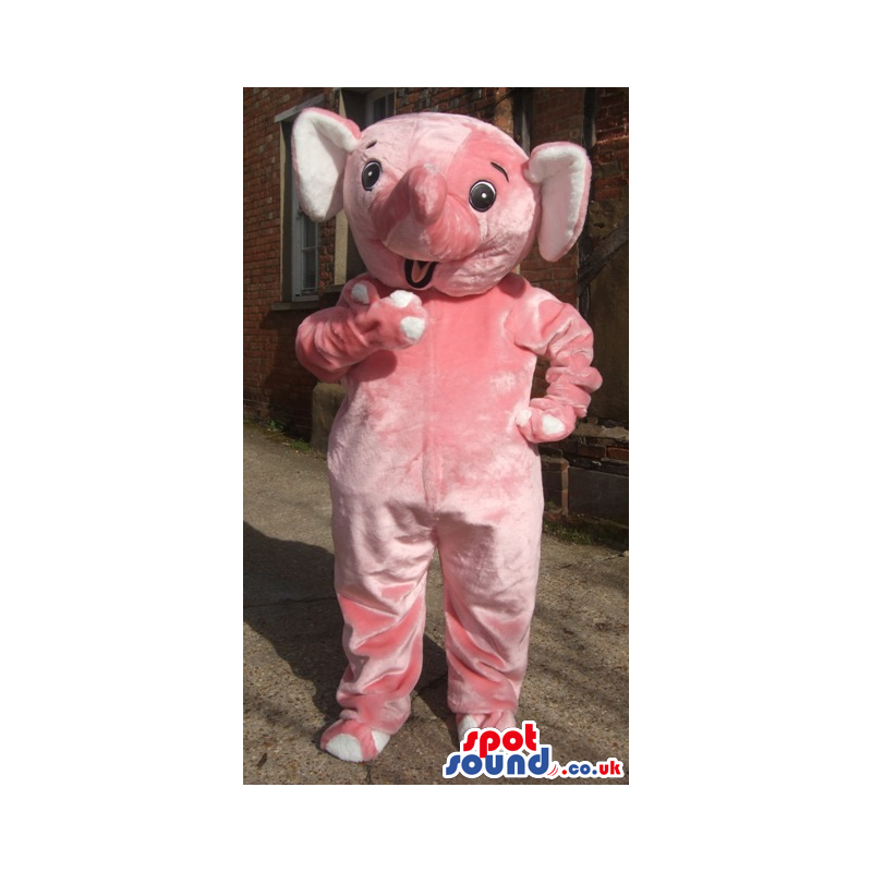 Pink Plain And Customizable Elephant Animal Mascot - Custom