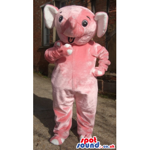 Pink Plain And Customizable Elephant Animal Mascot - Custom