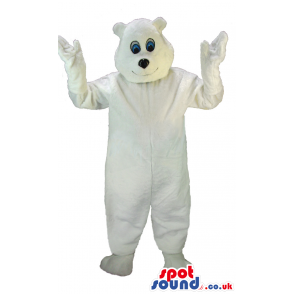 Plain And Customizable White Polar Bear Animal Mascot - Custom