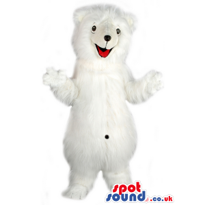 Plain And Customizable White Polar Bear Animal Mascot - Custom