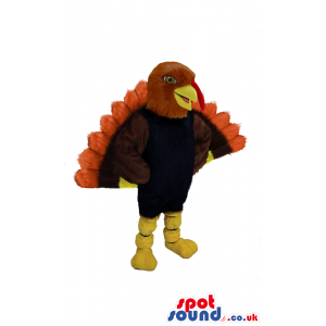 Thanksgiving Turkey Animal Mascot With Outstanding Feathers -