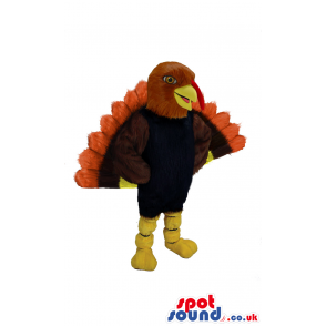 Thanksgiving Turkey Animal Mascot With Outstanding Feathers -