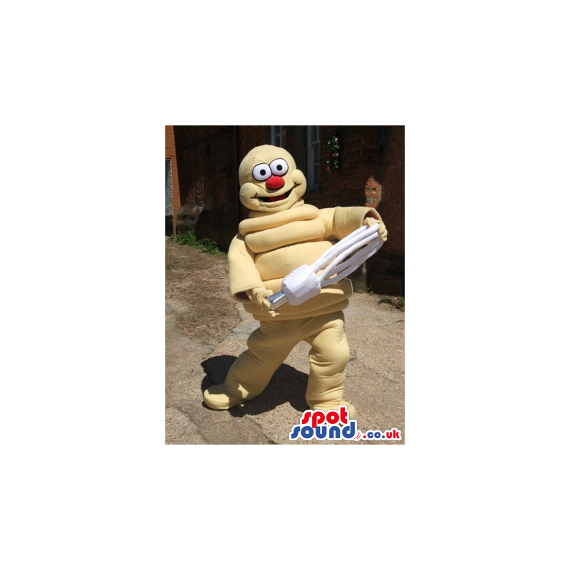 Plain And Customizable Mascot With Flaps And A Red Nose -
