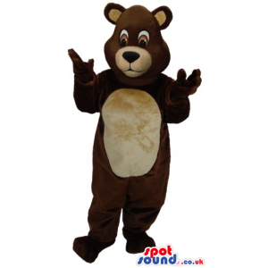 Customizable Plain Brown And Beige Bear Animal Mascot - Custom