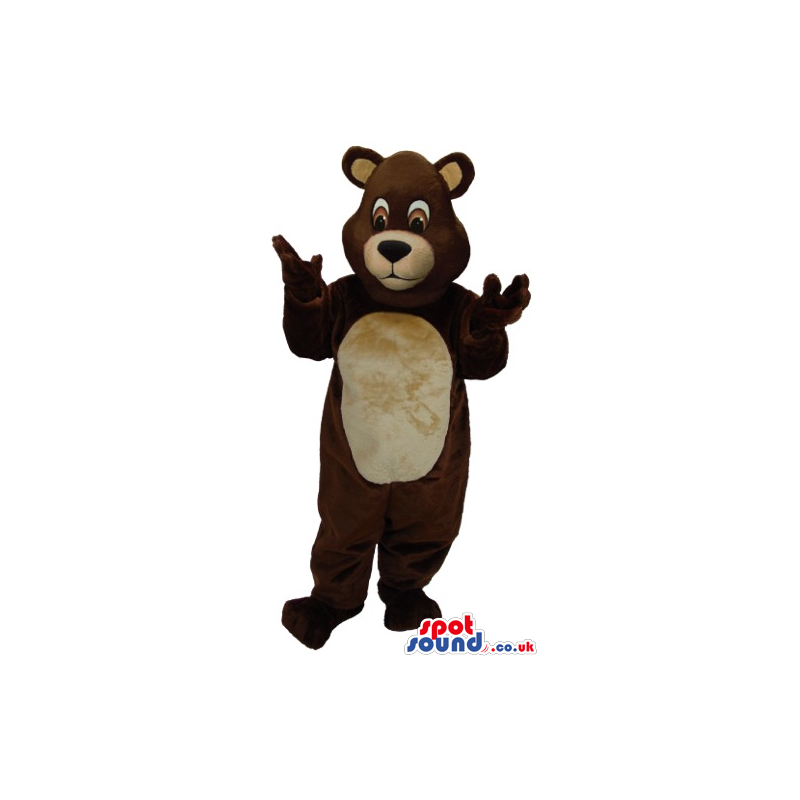 Customizable Plain Brown And Beige Bear Animal Mascot - Custom