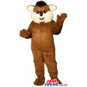 Customizable Brown And Beige Beaver Animal Mascot - Custom