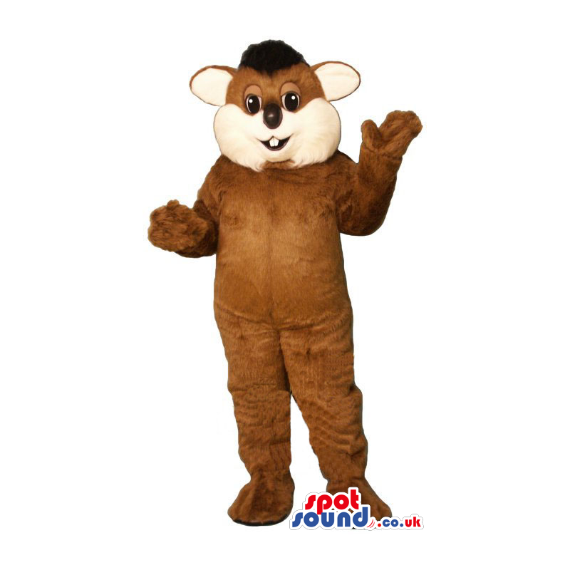 Customizable Brown And Beige Beaver Animal Mascot - Custom