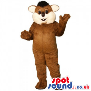 Customizable Brown And Beige Beaver Animal Mascot - Custom