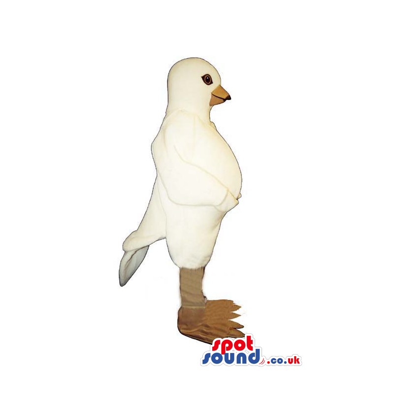 Customizable Plain White Pigeon Or Peace Bird Mascot - Custom