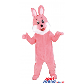 Customizable Easter Bunny In Pink Or Grey With White Beard -