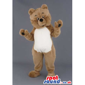 Customizable Plain Brown Bear With White Belly And Small Eyes -