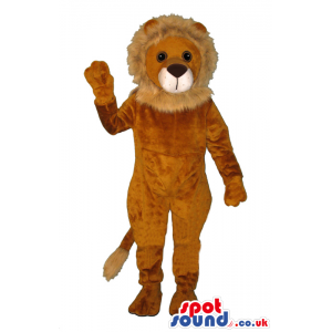 Brown And Beige Plain Lion Animal Customizable Mascot - Custom