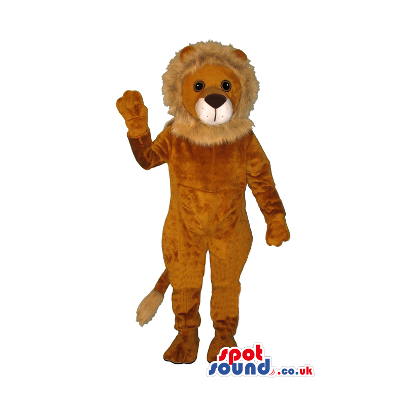 Brown And Beige Plain Lion Animal Customizable Mascot - Custom