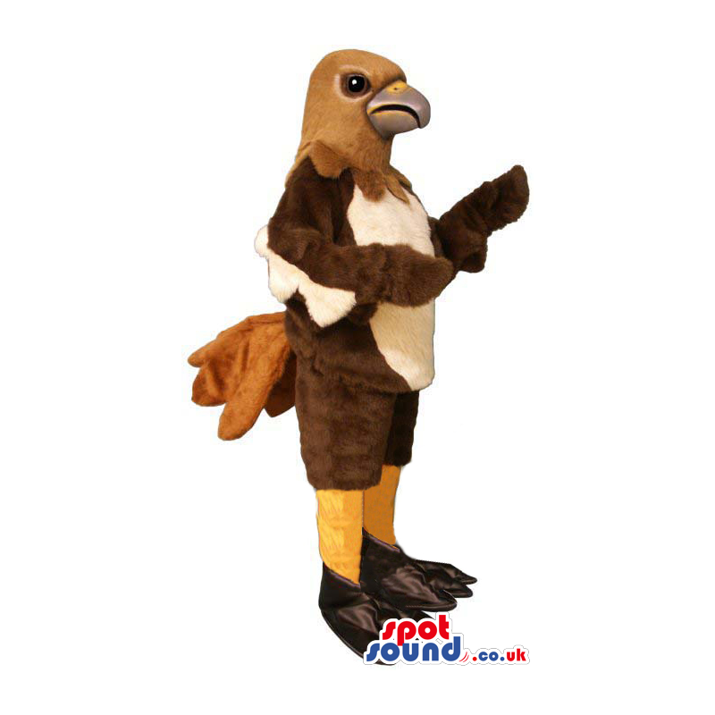 Brown And Beige Plain And Customizable Bird Mascot - Custom