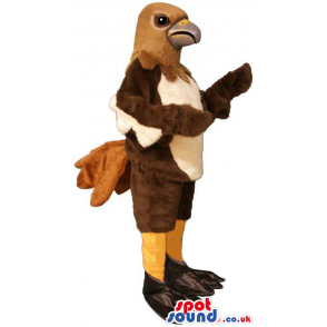 Brown And Beige Plain And Customizable Bird Mascot - Custom