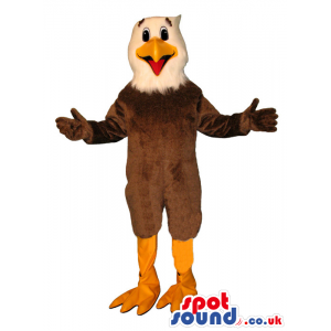 Brown And White Fun Eagle Customizable Bird Mascot - Custom