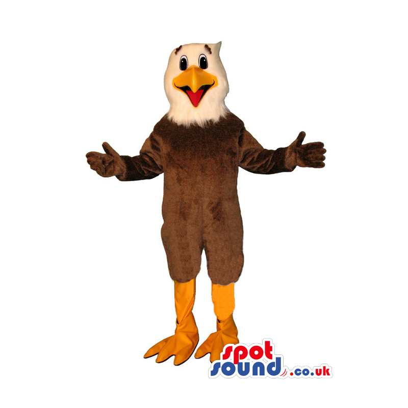 Brown And White Fun Eagle Customizable Bird Mascot - Custom