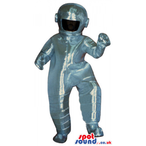 Customizable Astronaut Mascot Wearing Silver Garments - Custom