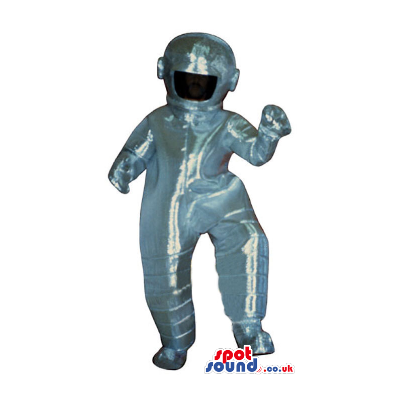 Customizable Astronaut Mascot Wearing Silver Garments - Custom