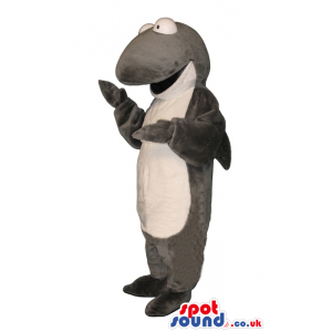 Grey And White Plain And Customizable Shark With Funny Face -