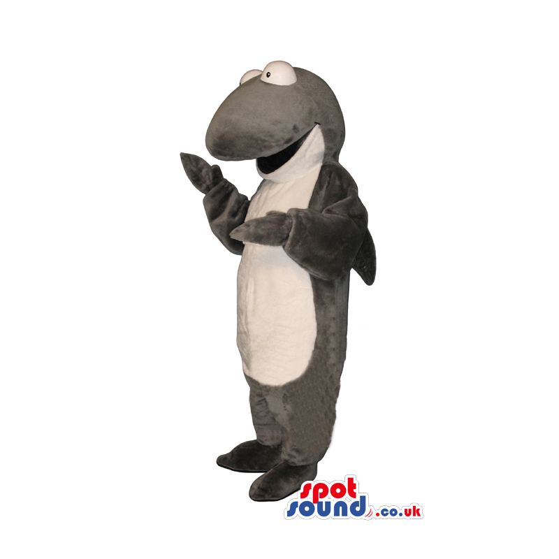 Grey And White Plain And Customizable Shark With Funny Face -